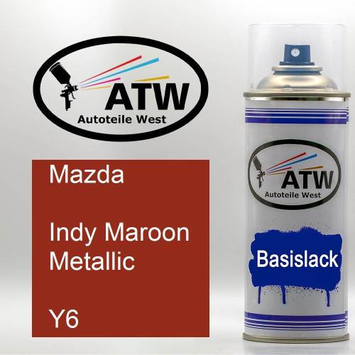 Mazda, Indy Maroon Metallic, Y6: 400ml Sprühdose, von ATW Autoteile West.